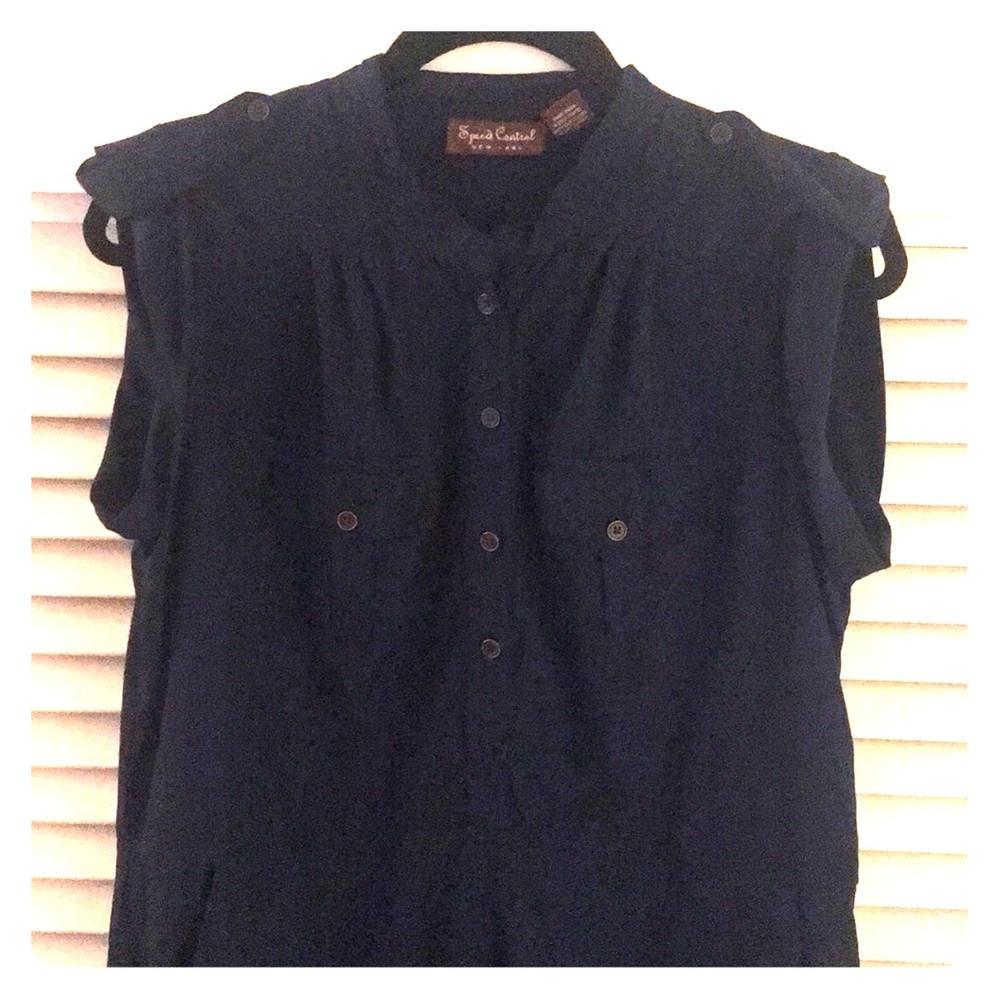 Speed Control Navy Blue casual dress with pockets